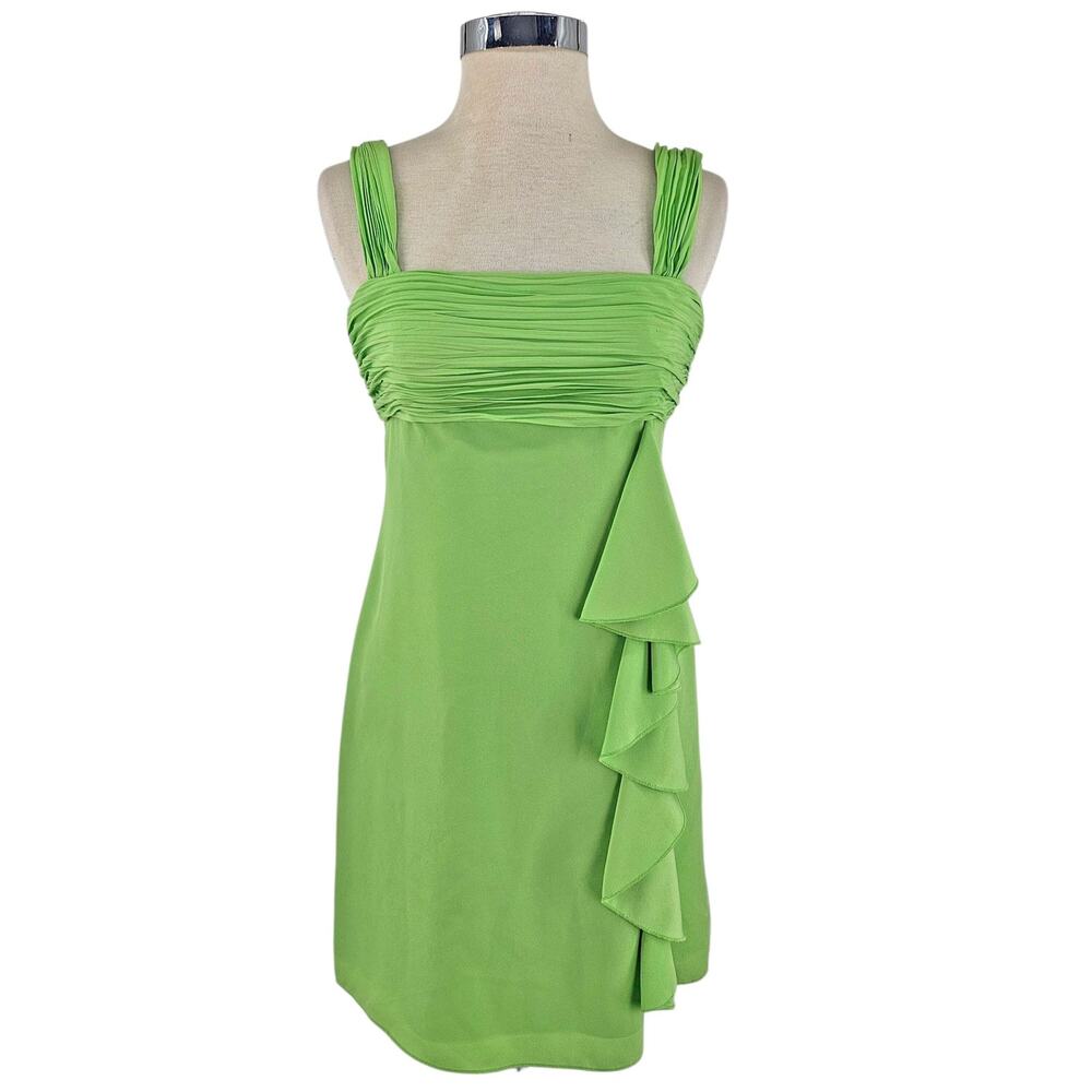 Vintage Gianni Bini Y2K green ruffle detail Sun dress, 2 XS